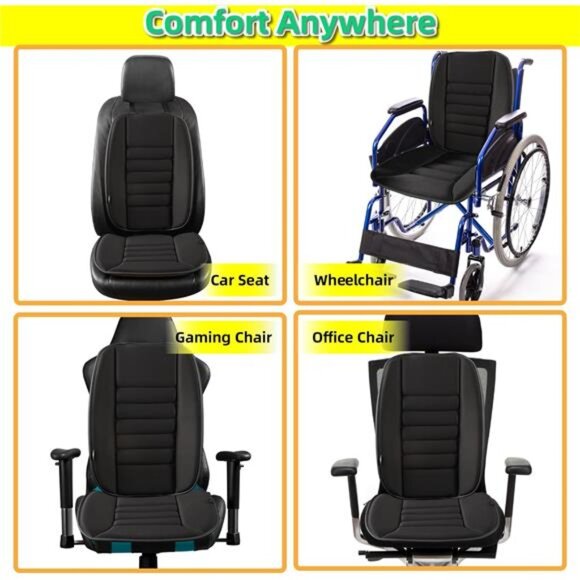 Car Seat Cushion Memory Foam Lumbar Support Back Pillow Pain Relief Ergonomic - Picture 6 of 7